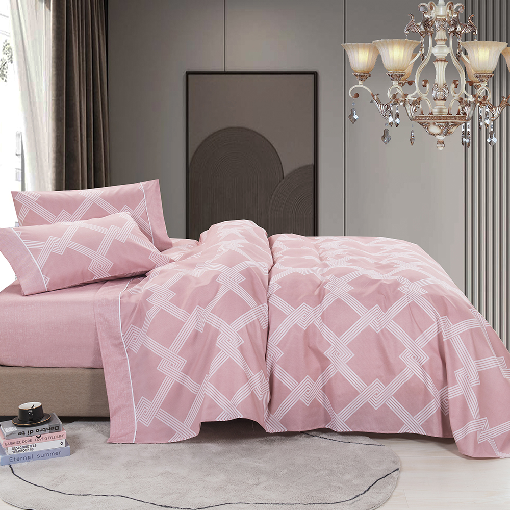 99.99% Polyester Twill Disperse 인쇄 4 PCS 침대 시트 세트