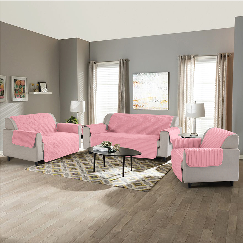 99.99% 폴리 에스테르 솔리드 솔리드 더블 쪽 사용 소파 커버 3 피스 세트