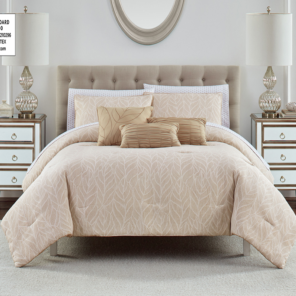 99.99% 폴리 에스테르 자카드 원사-건배 이불 6 피스 세트